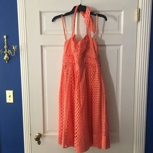 Jack Rogers Orange Eyelet Halter Dress